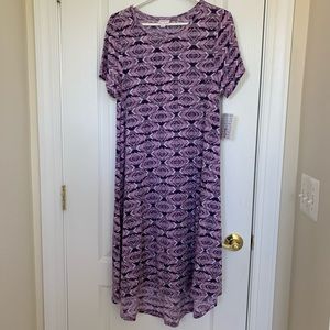 LuLaRoe Carly Dress: S Purple Aztec Pattern